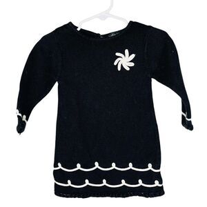 Lydia Jane 12 Month a-line dress black white embroidery GUC